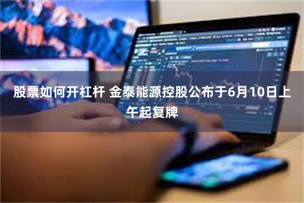 股票如何开杠杆 金泰能源控股公布于6月10日上午起复牌