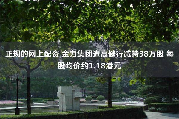 正规的网上配资 金力集团遭高健行减持38万股 每股均价约1.18港元