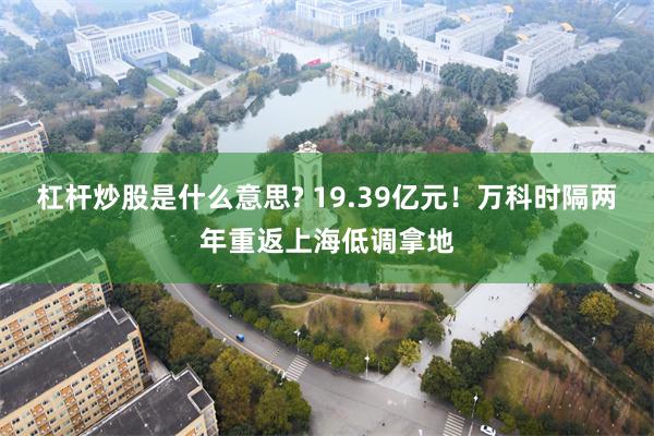 杠杆炒股是什么意思? 19.39亿元！万科时隔两年重返上海低调拿地
