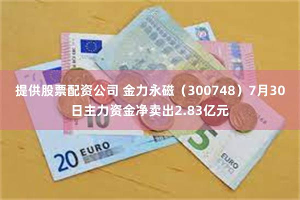 提供股票配资公司 金力永磁（300748）7月30日主力资金净卖出2.83亿元