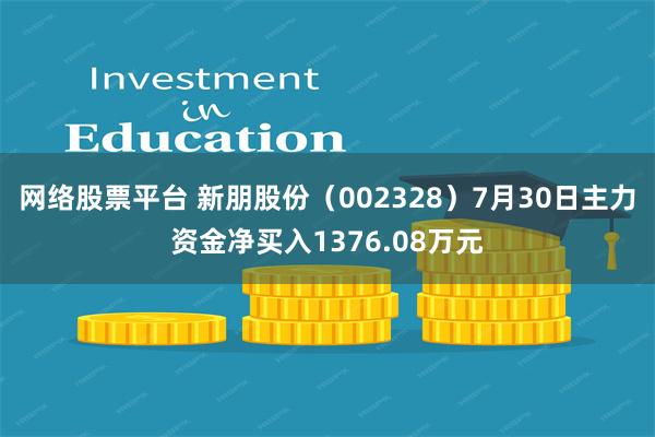 网络股票平台 新朋股份（002328）7月30日主力资金净买入1376.08万元