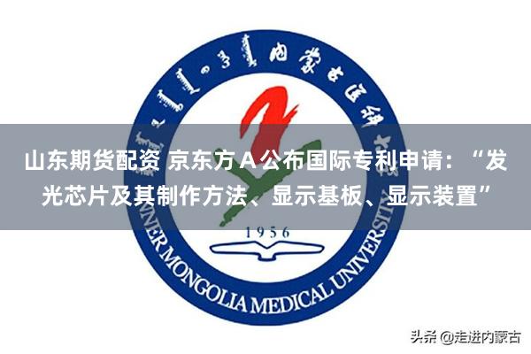 山东期货配资 京东方Ａ公布国际专利申请：“发光芯片及其制作方法、显示基板、显示装置”