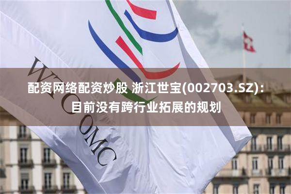 配资网络配资炒股 浙江世宝(002703.SZ)：目前没有跨行业拓展的规划