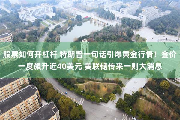 股票如何开杠杆 特朗普一句话引爆黄金行情！金价一度飙升近40美元 美联储传来一则大消息