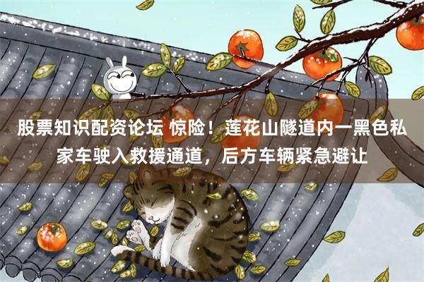 股票知识配资论坛 惊险！莲花山隧道内一黑色私家车驶入救援通道，后方车辆紧急避让