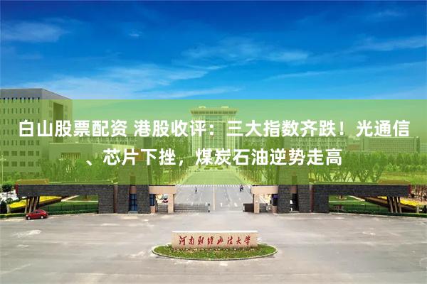 白山股票配资 港股收评：三大指数齐跌！光通信、芯片下挫，煤炭石油逆势走高