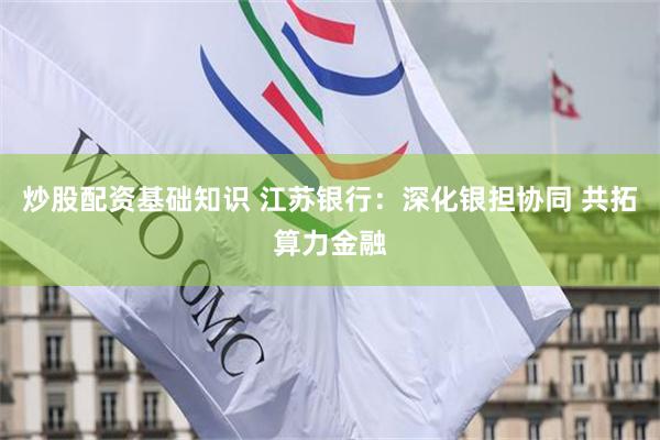 炒股配资基础知识 江苏银行：深化银担协同 共拓算力金融