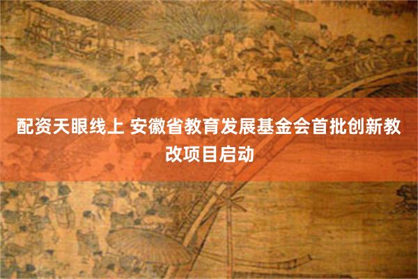 配资天眼线上 安徽省教育发展基金会首批创新教改项目启动