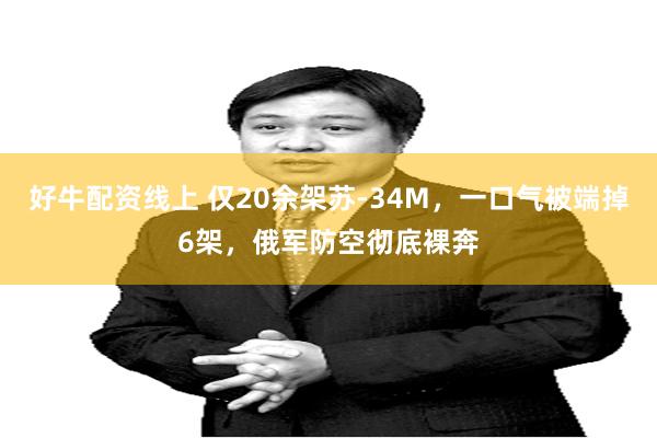 好牛配资线上 仅20余架苏-34M,一口气被端掉6架,俄军防空彻底裸奔